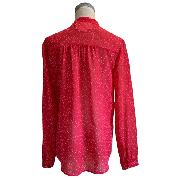 Urban Outfitters Bow Tie Blouse coincidence & chance Red White Dot Small S - Picture 5 of 15